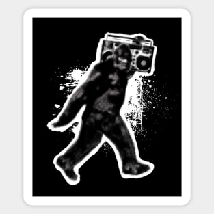 Bigfoot Sasquatch With Boombox Sticker